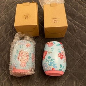 Pair Matilda Jane wine tumblers NIB pink and blue